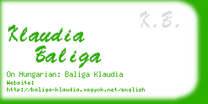 klaudia baliga business card